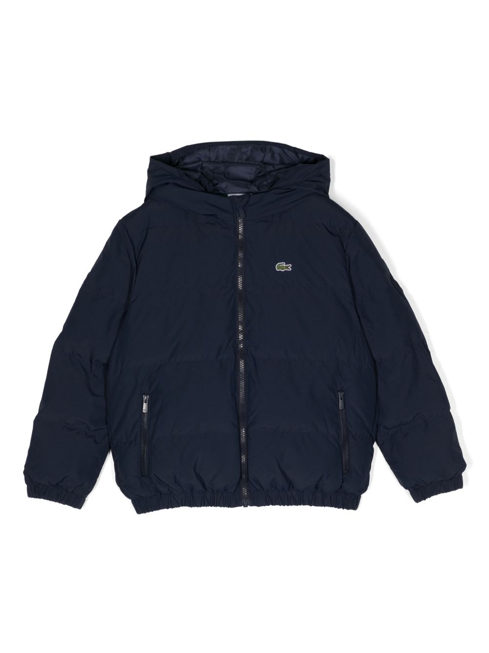 Lacoste Kids logo贴花填充飞行员夹克 - 蓝色
