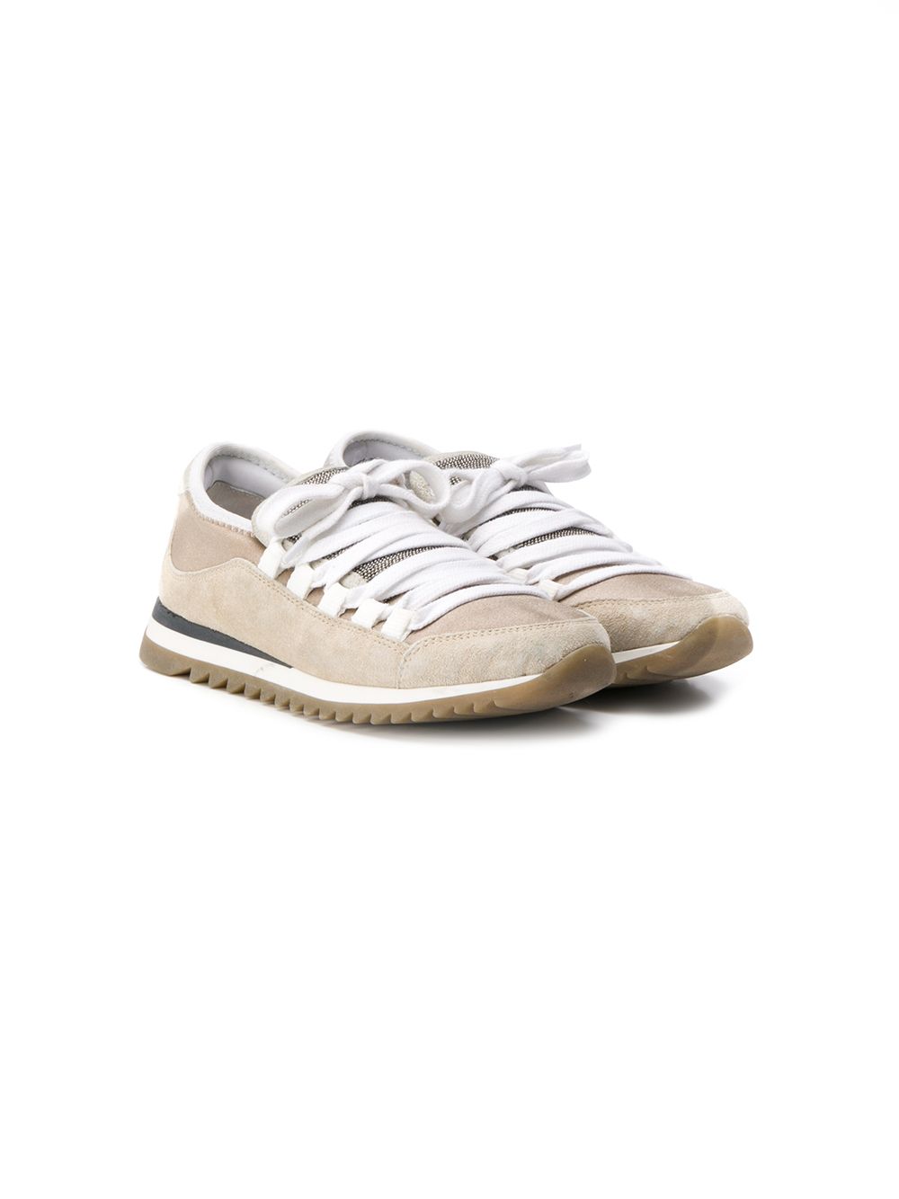 Brunello Cucinelli Kids 系带运动鞋 - 中性色