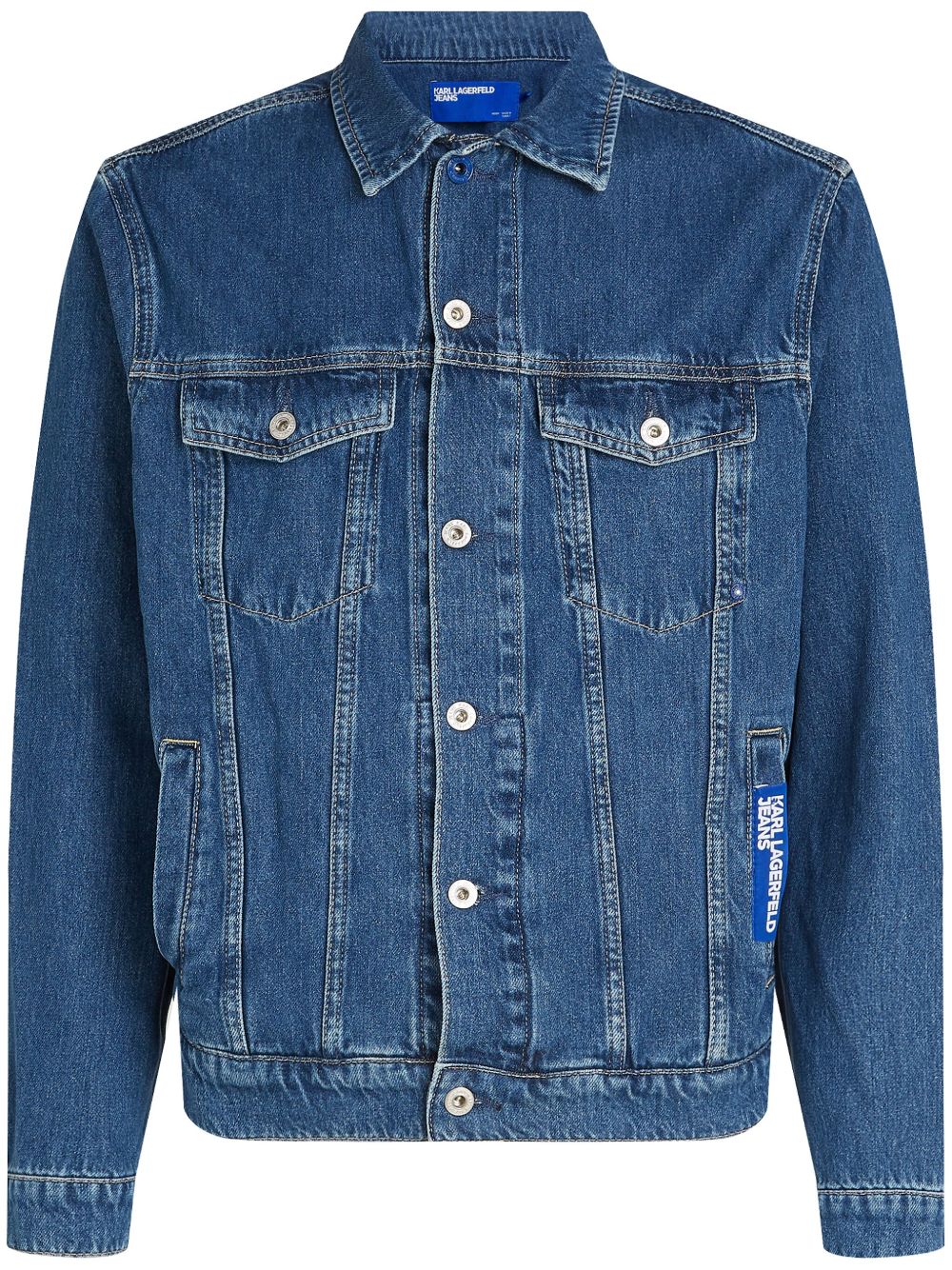 Karl Lagerfeld Jeans 标贴牛仔夹克 - 蓝色
