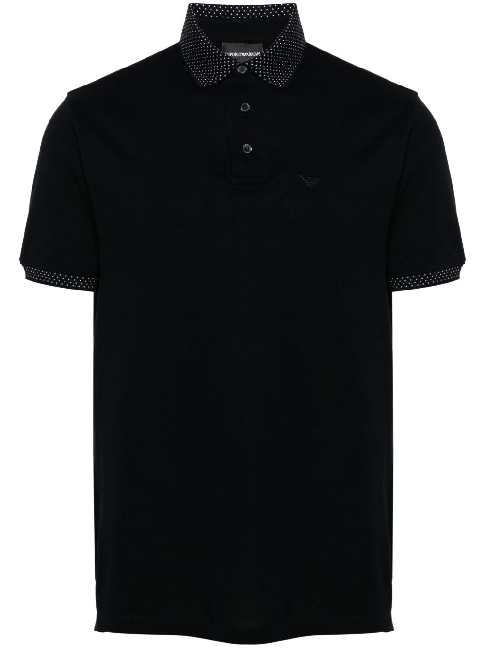 Emporio Armani 对比边饰棉polo衫 - 蓝色