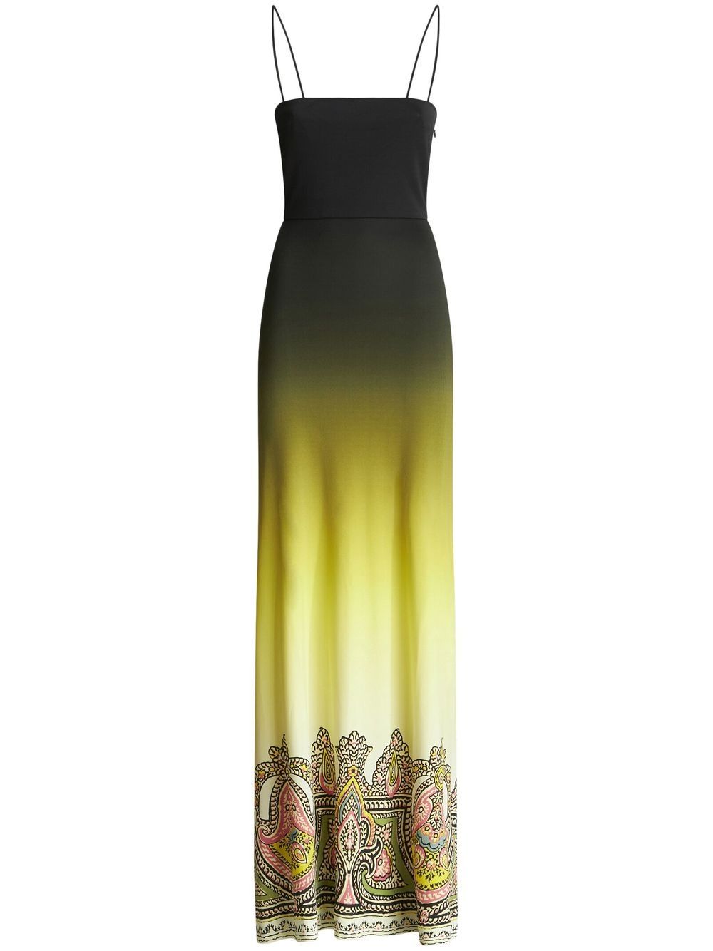ETRO 佩斯理印花渐色效果连衣裙 - 黄色