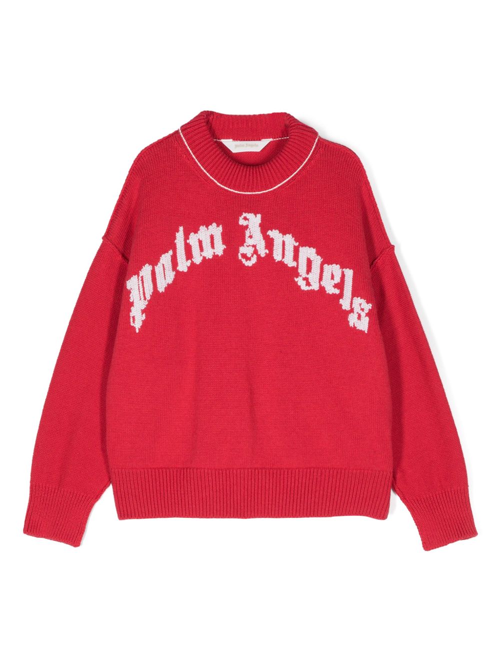 Palm Angels Kids logo刺绣卫衣 - 红色