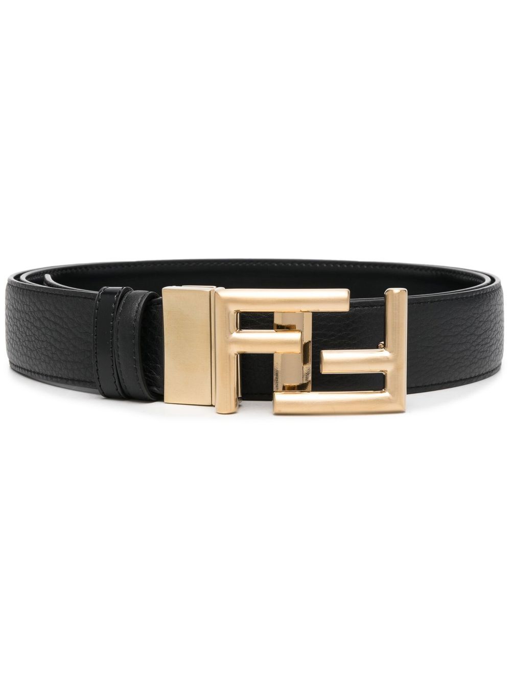 FENDI logo扣环开合腰带 - 黑色