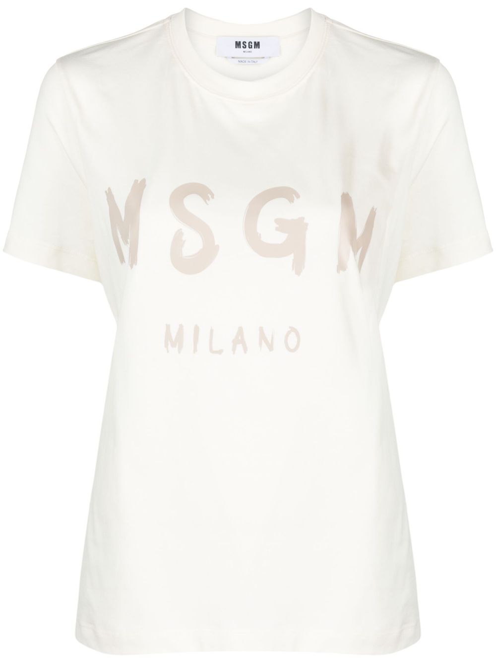 MSGM logo印花棉T恤 - 中性色