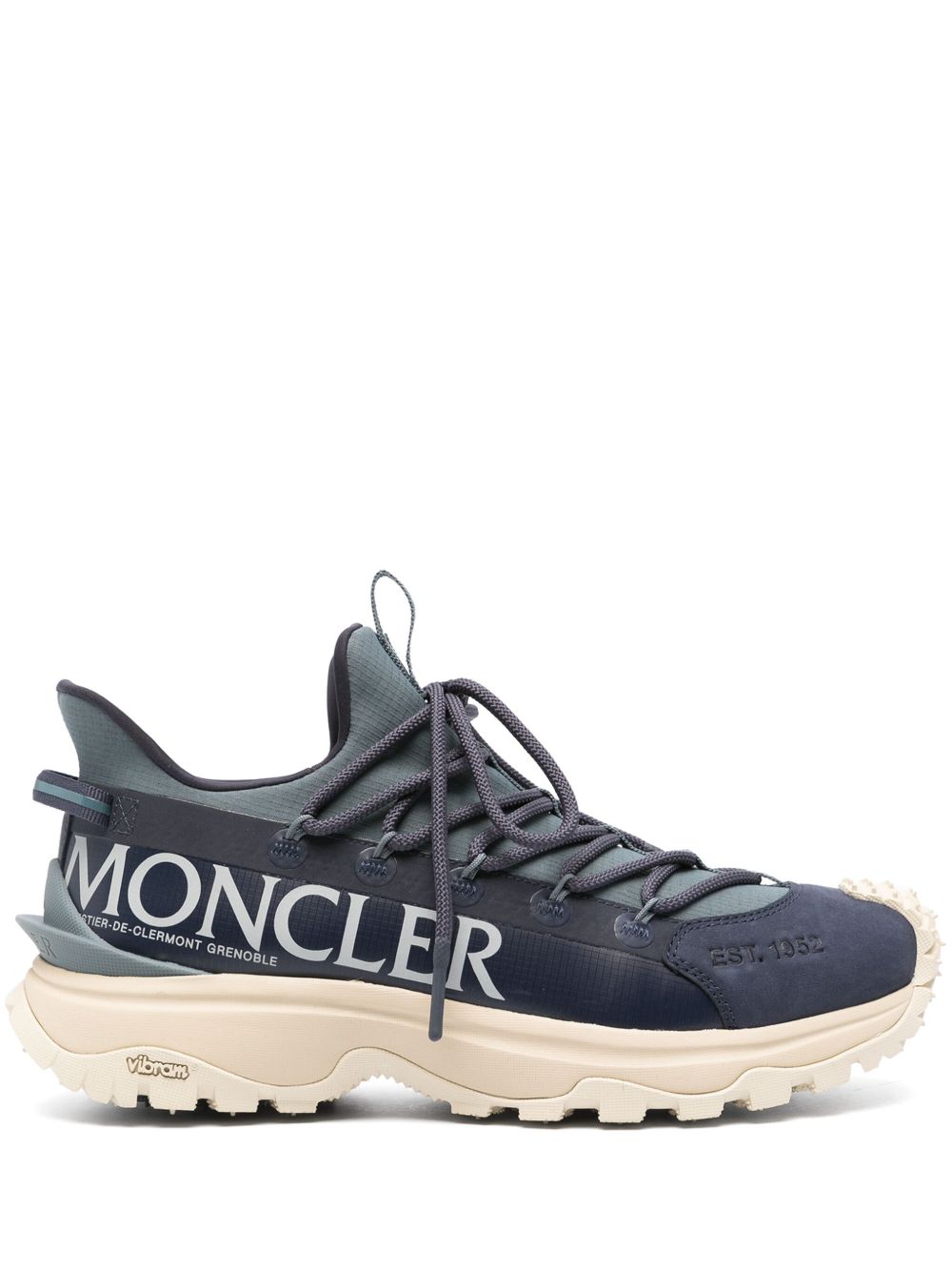 Moncler logo印花运动鞋 - 蓝色