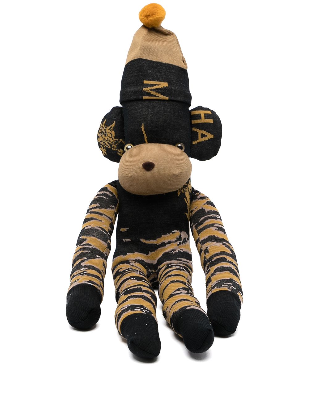 Maharishi x Ayamé Tigerstripe 针织猴子玩偶 - 黑色