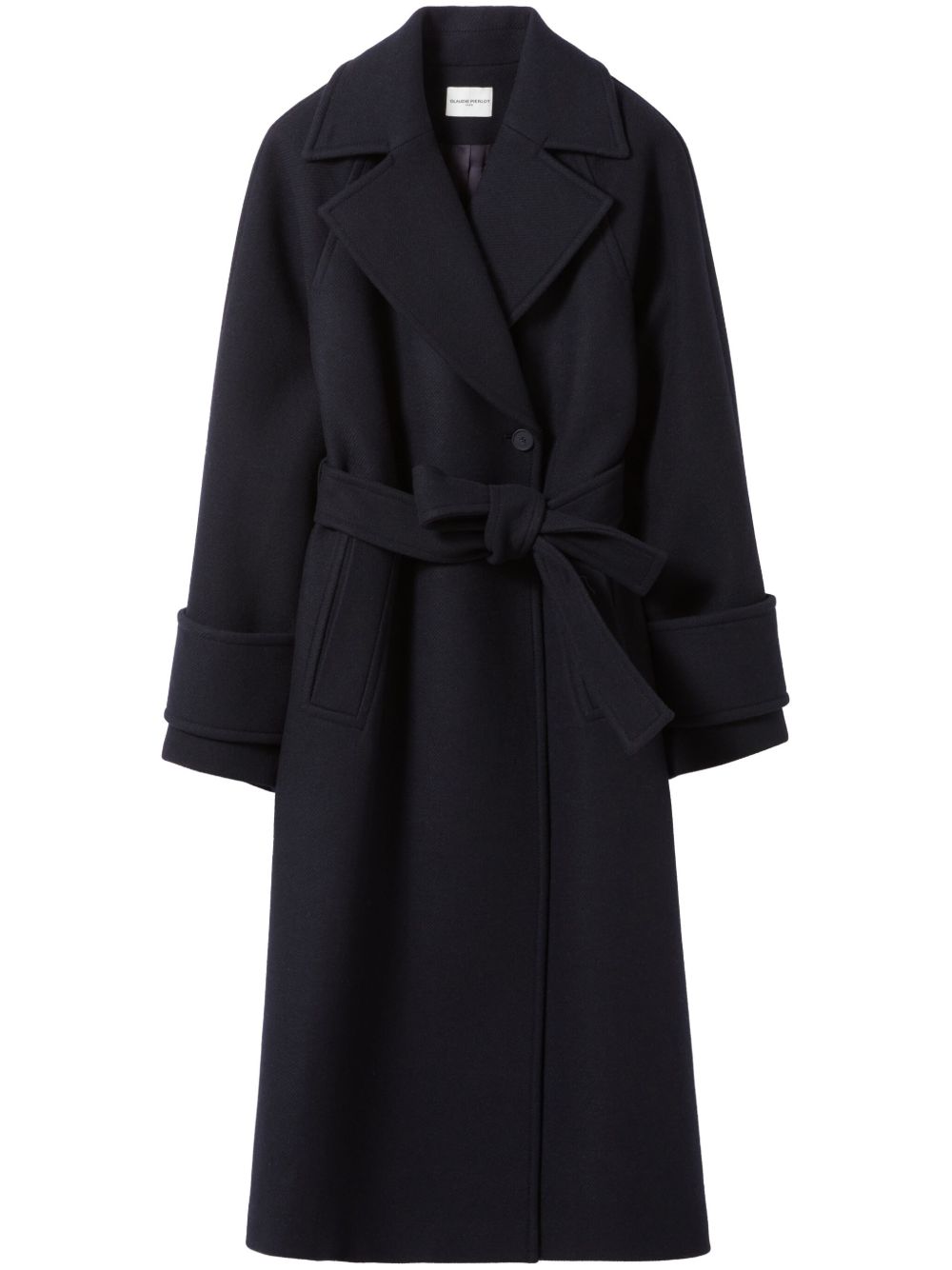 Claudie Pierlot 戗驳领束腰双排扣外套 - 蓝色