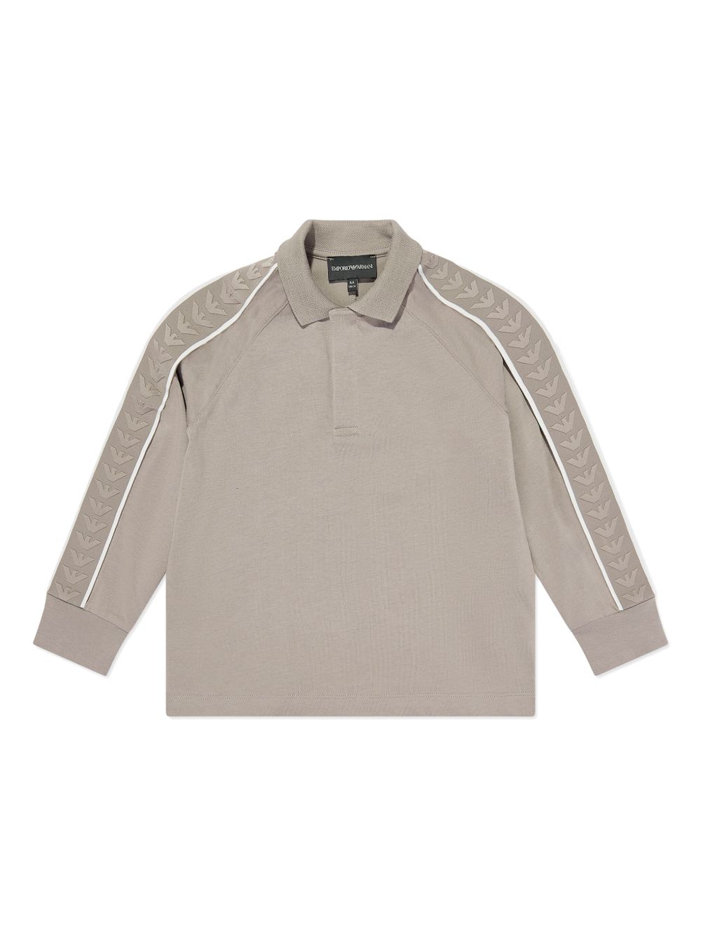 Emporio Armani Kids logo提花袖polo领T恤 - 中性色