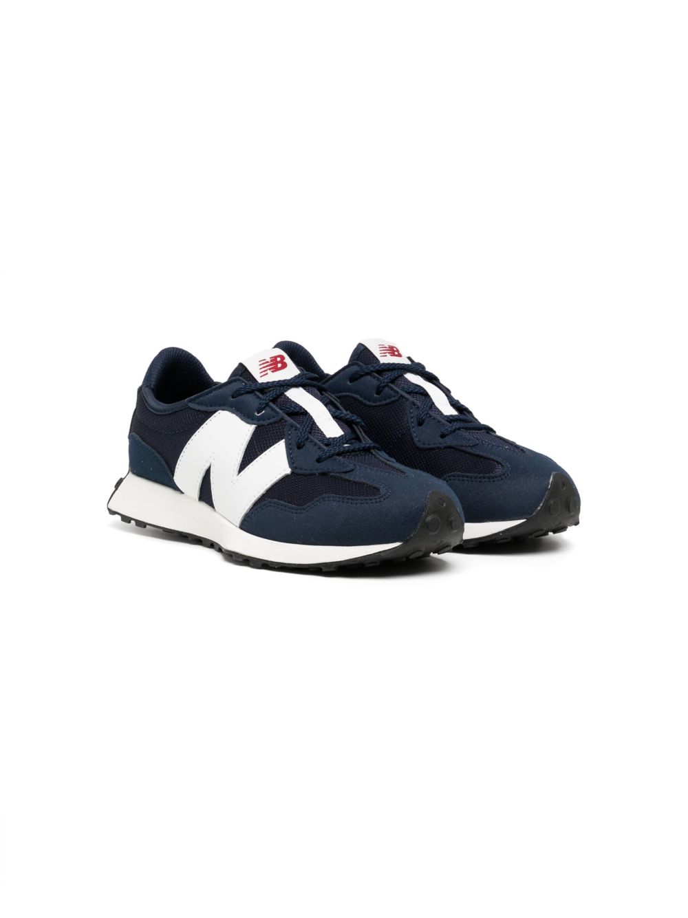 New Balance Kids 标贴皮质运动鞋 - 蓝色