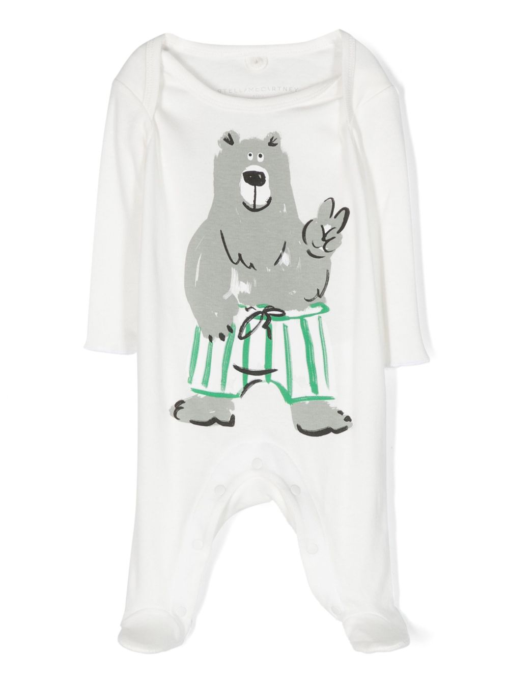 Stella McCartney Kids 小熊印花棉睡衣套装 - 白色