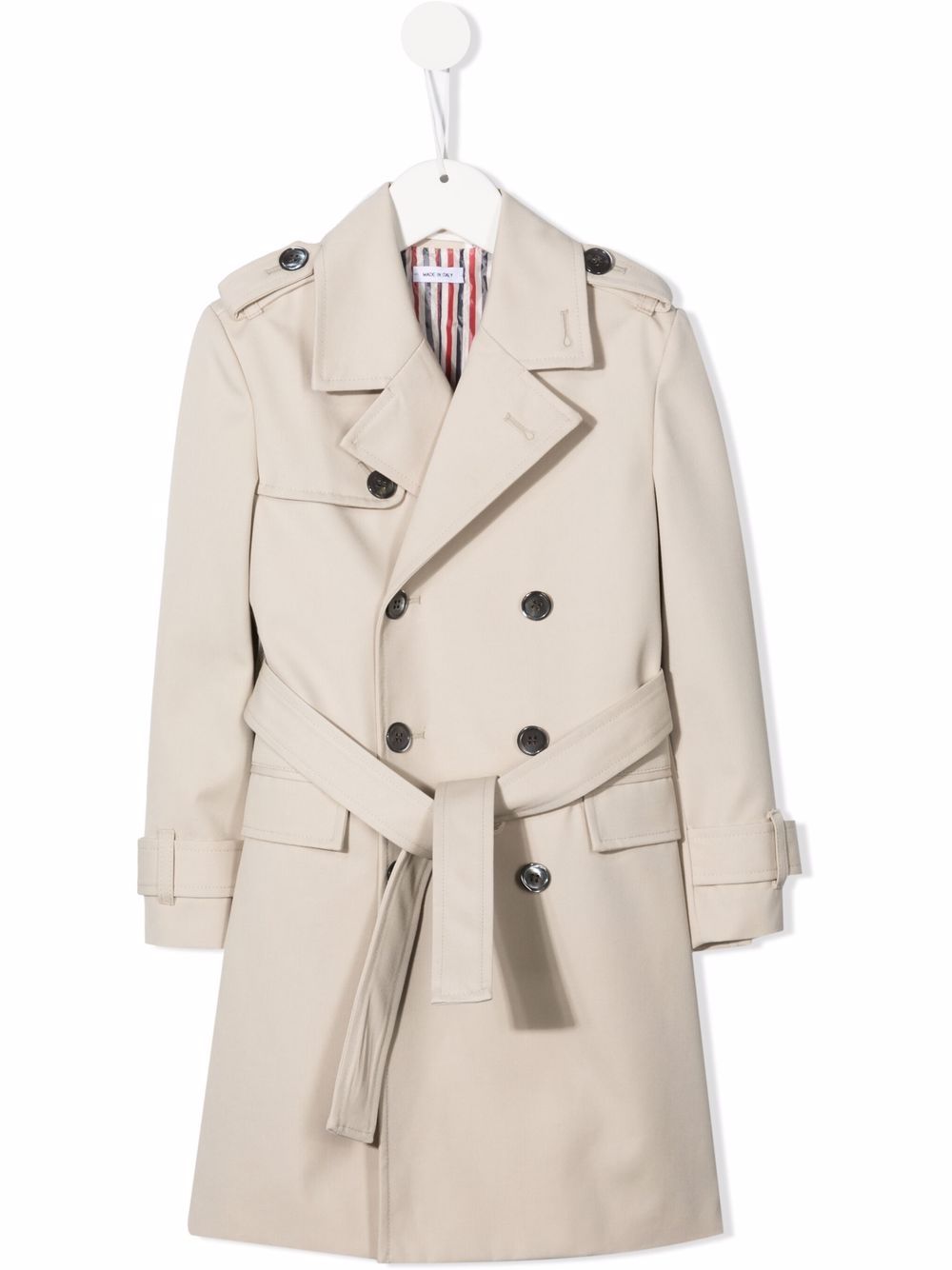 Thom Browne Kids 双排扣风衣 - 中性色