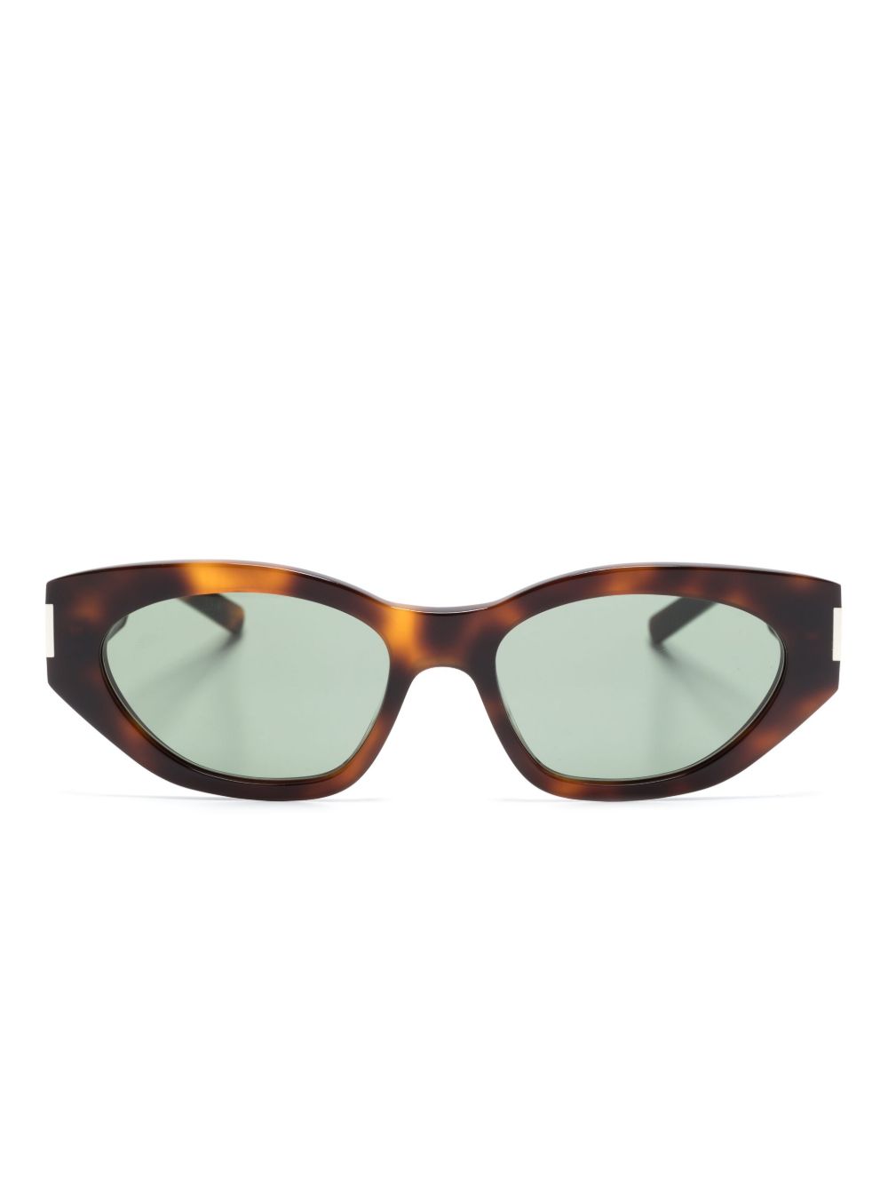 Saint Laurent Eyewear Bold Geo 椭圆形框太阳眼镜 - 褐色