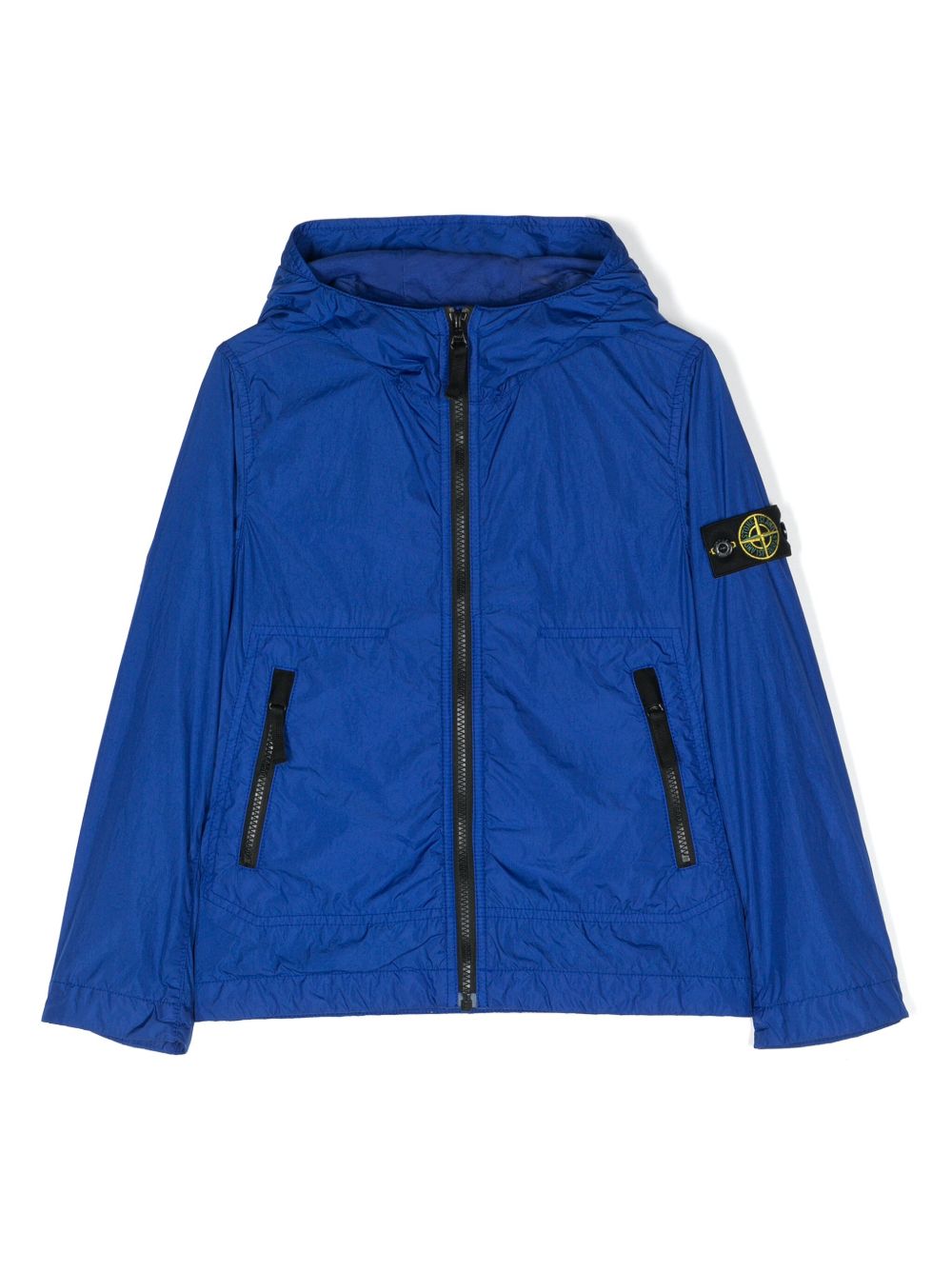 Stone Island Junior 罗盘图案连帽夹克 - 蓝色