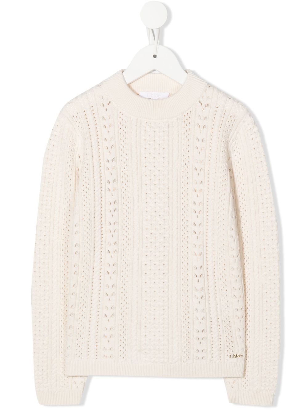 Chloé Kids 粗针织毛衣 - 白色