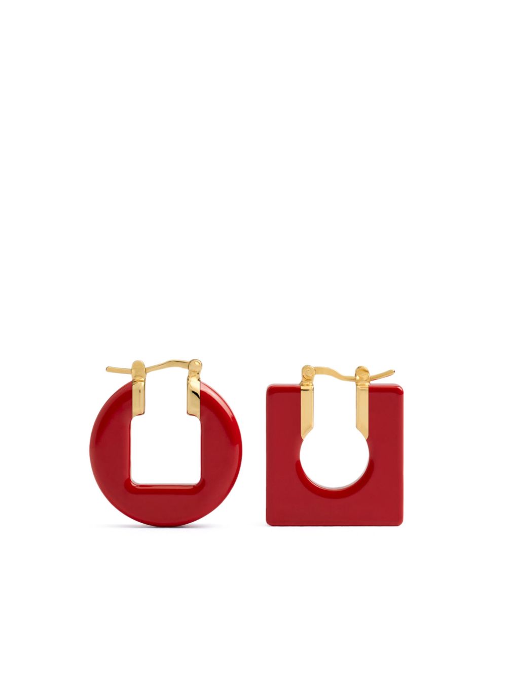 Jacquemus Les Boucles Rond Carre 耳环 - 红色