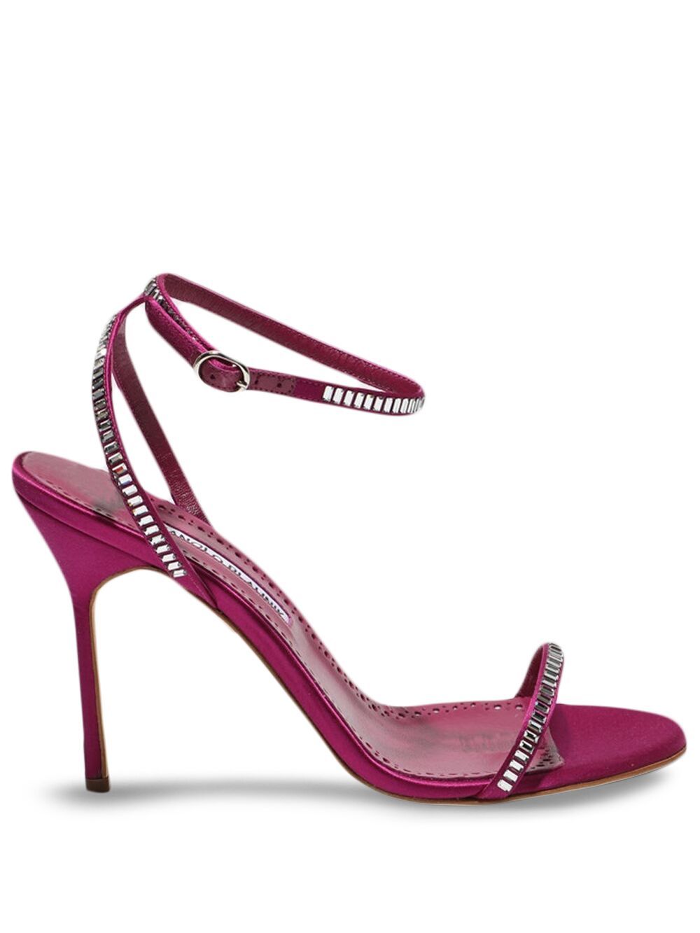 Manolo Blahnik Crinastra 缎面袢带高跟凉鞋 - 粉色