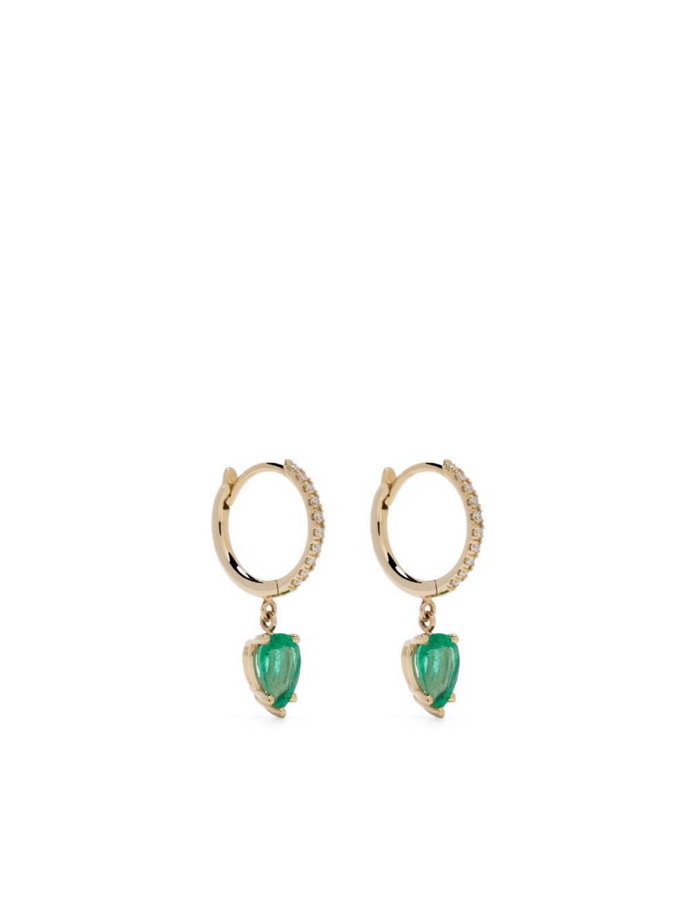 Zoë Chicco 14K黄金钻石圆形耳环 - 金色