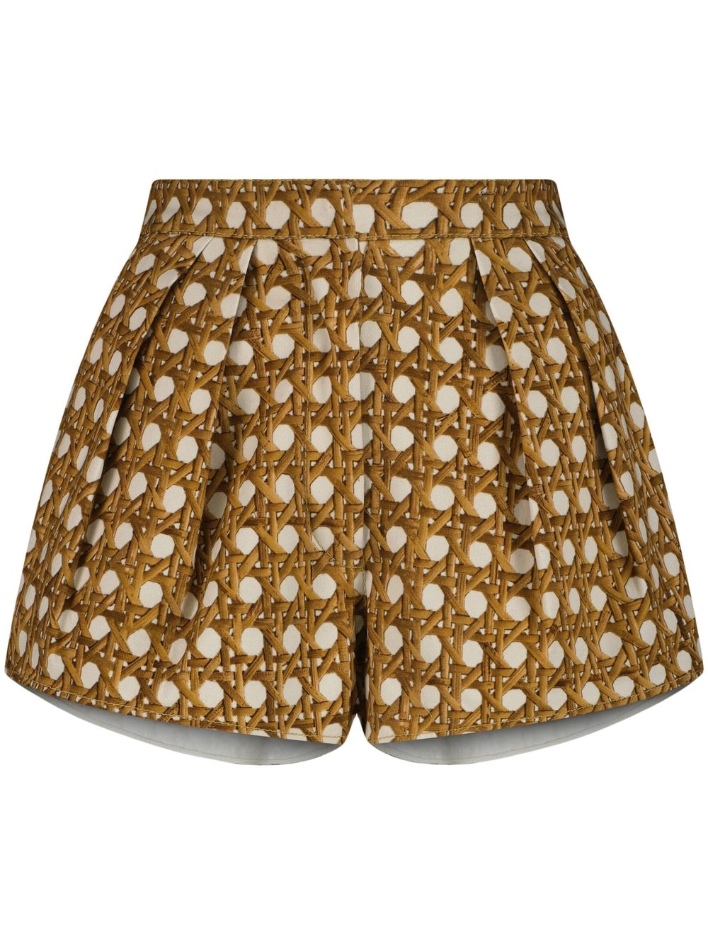 Giambattista Valli Vienna Straw 褶饰短裤 - 褐色