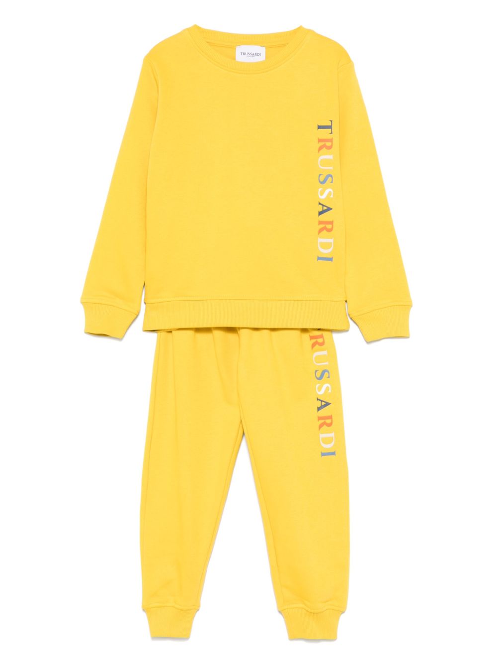 TRUSSARDI JUNIOR logo浮雕细节运动套装 - 黄色