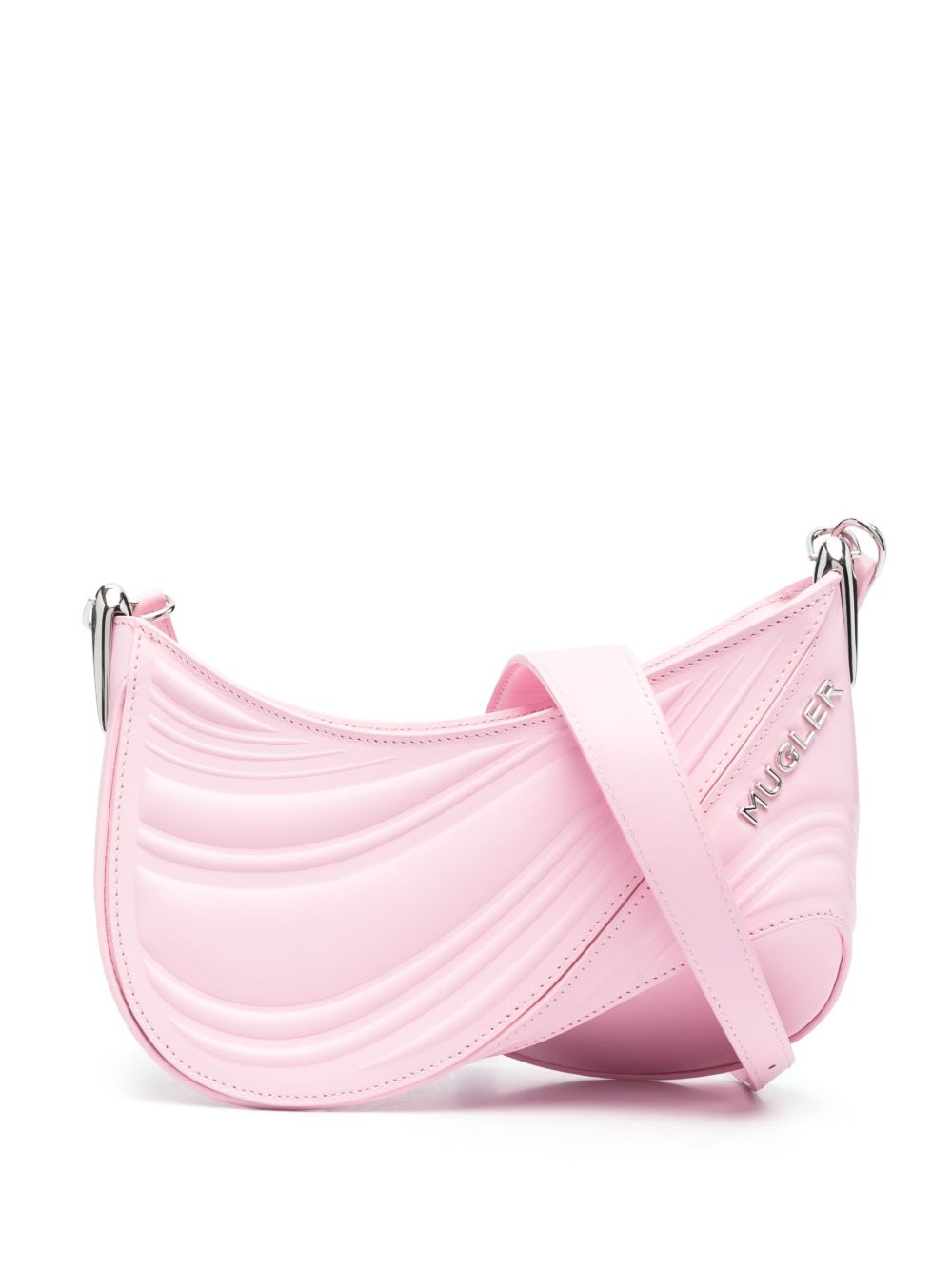 Mugler Spiral Curve 01 压纹小号斜挎包 - 粉色