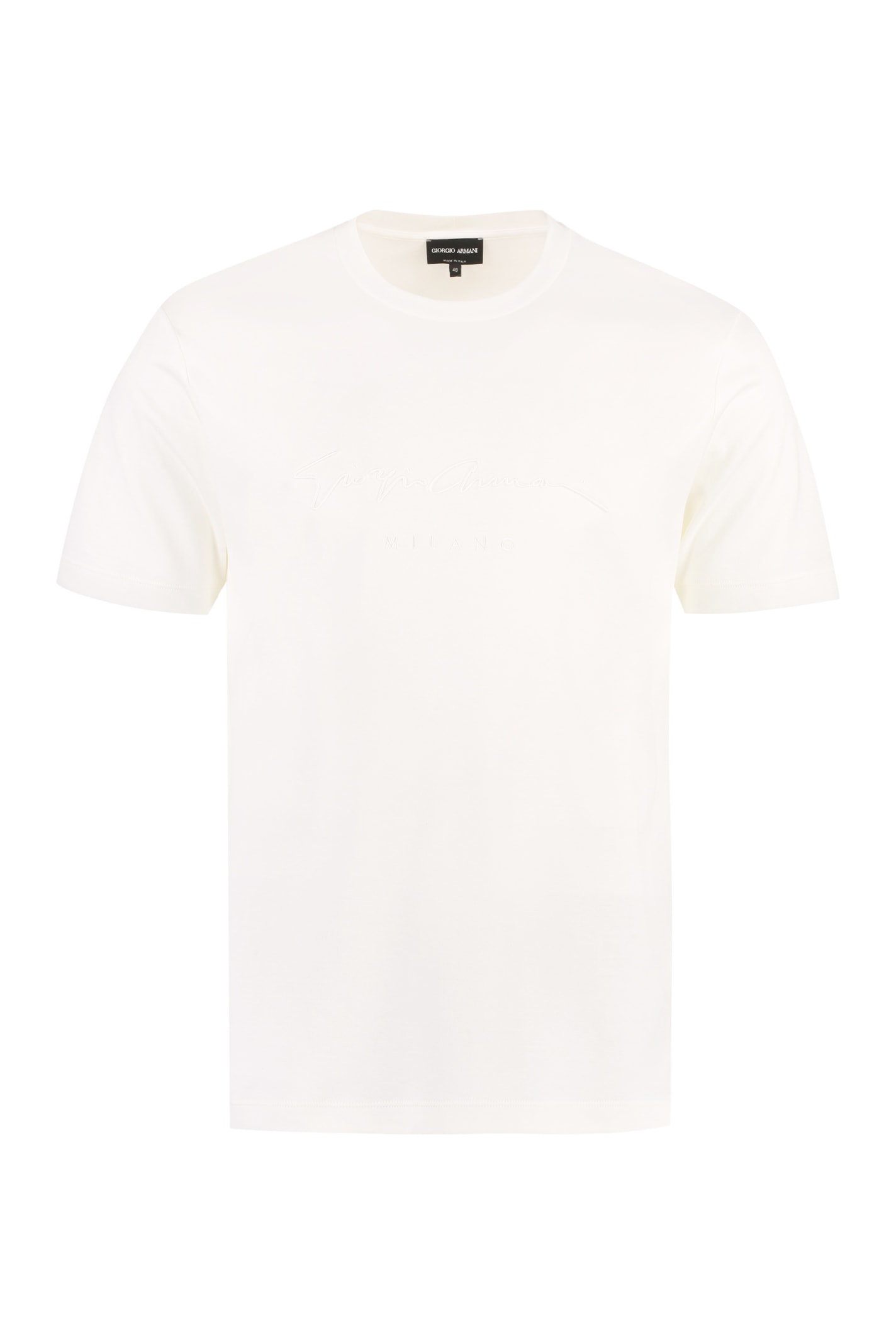 Giorgio Armani Logo Embroidery Cotton T-shirt