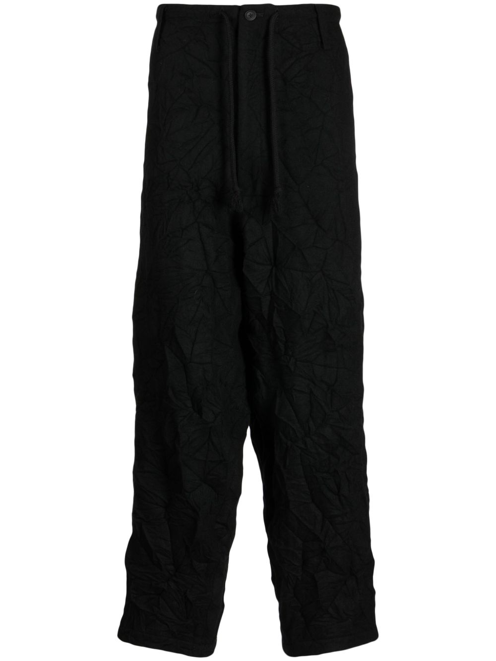 Yohji Yamamoto 羊毛混纺长裤 - 黑色