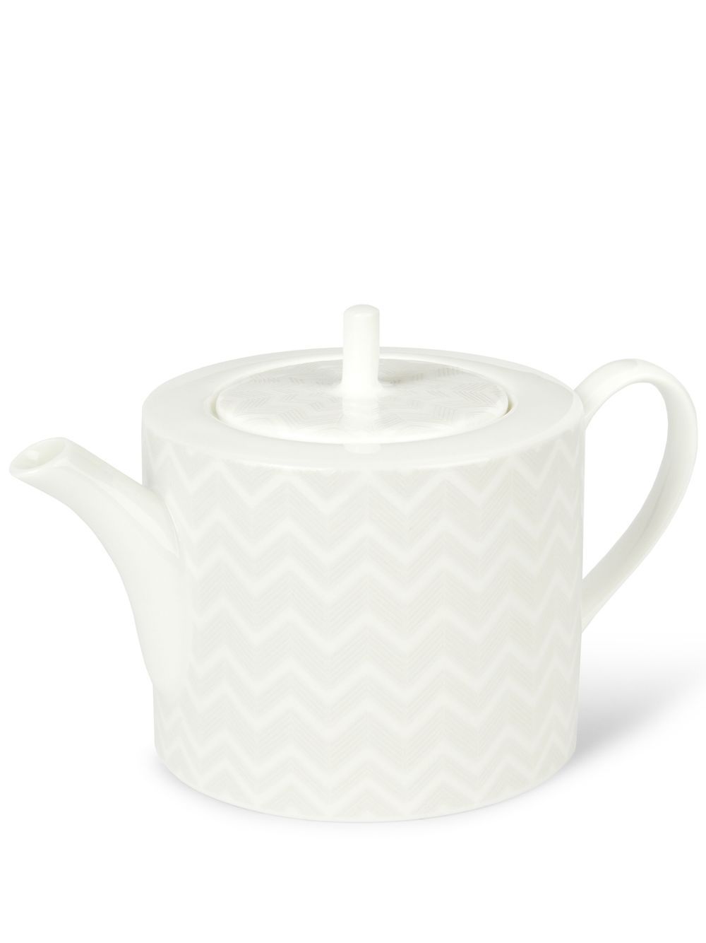 Missoni Home Z字形图案陶瓷茶壶 - 白色