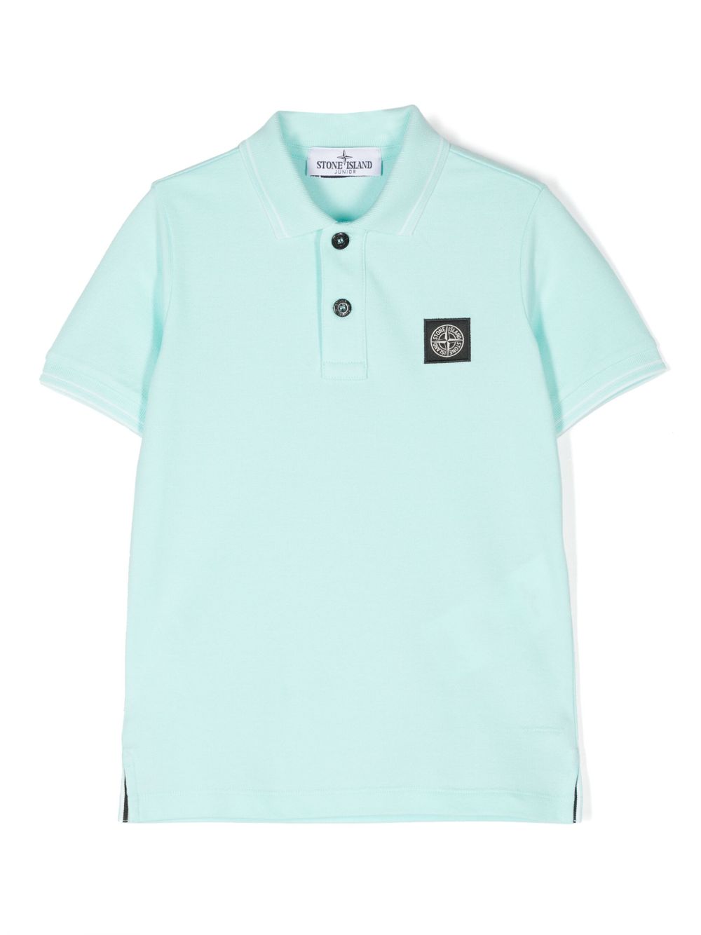 Stone Island Junior 罗盘贴花珠地布polo衫 - 蓝色