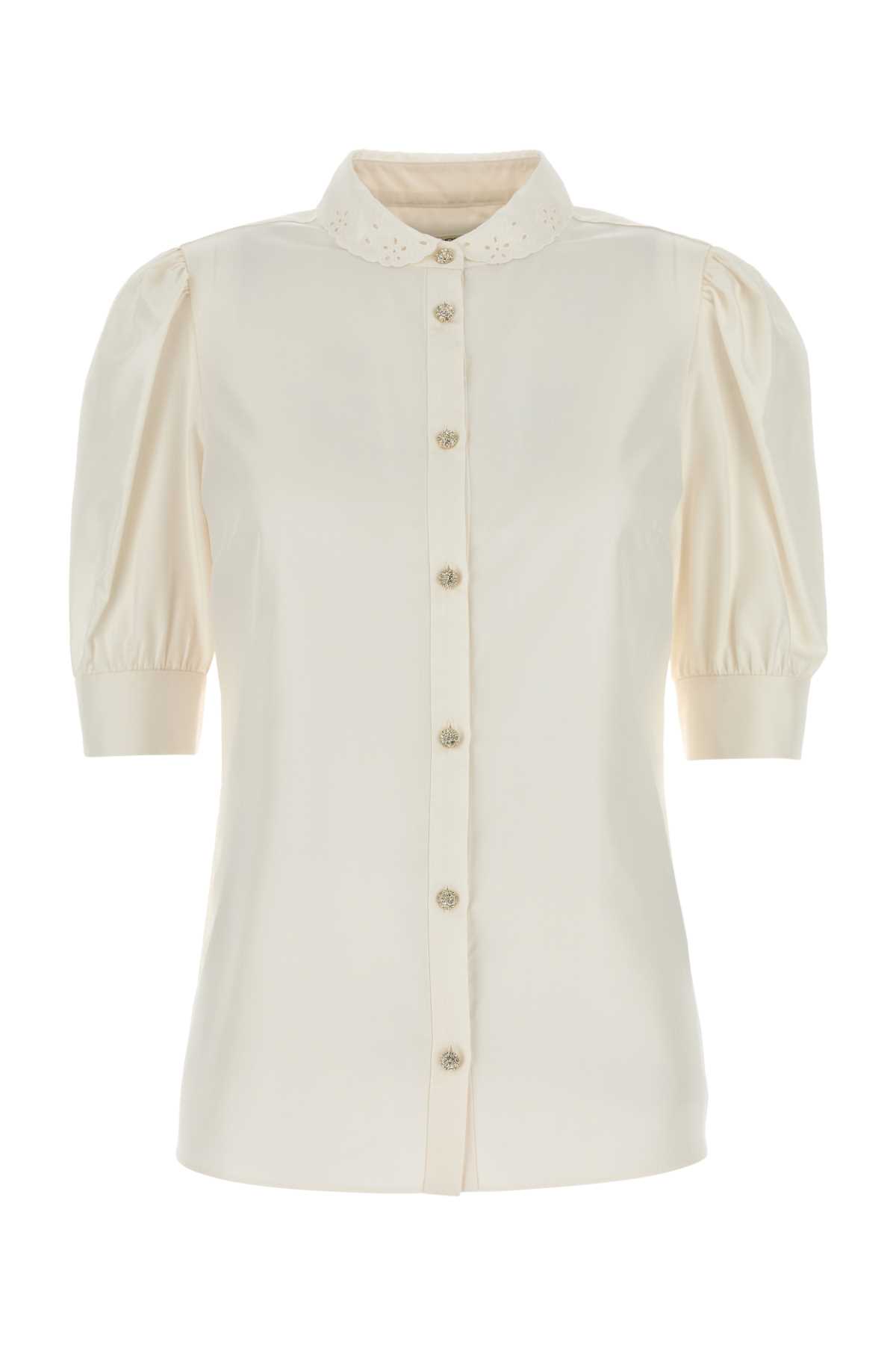 Alessandra Rich Ivory Satin Shirt