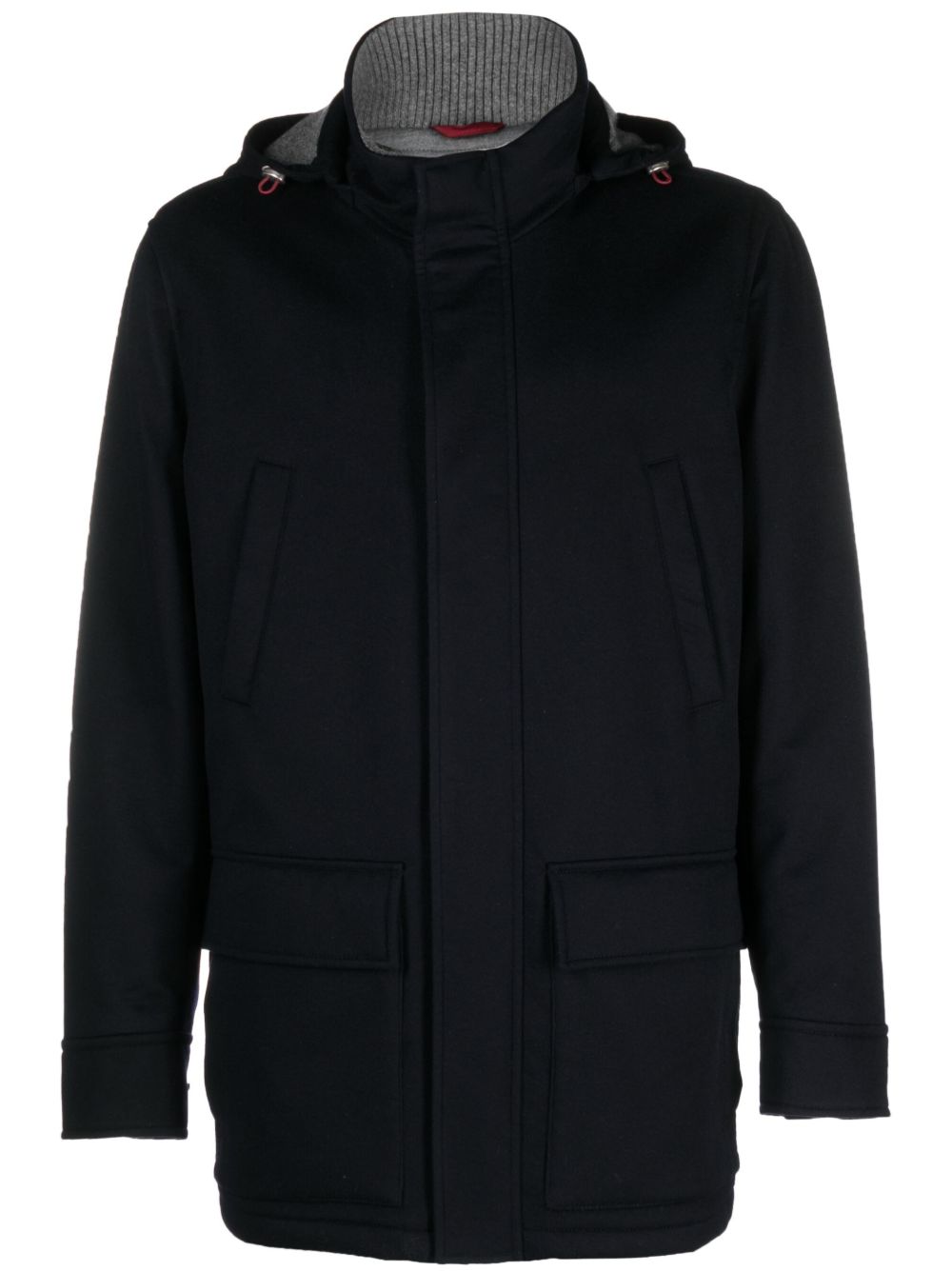 Brunello Cucinelli 可拆卸连帽填充外套 - 蓝色