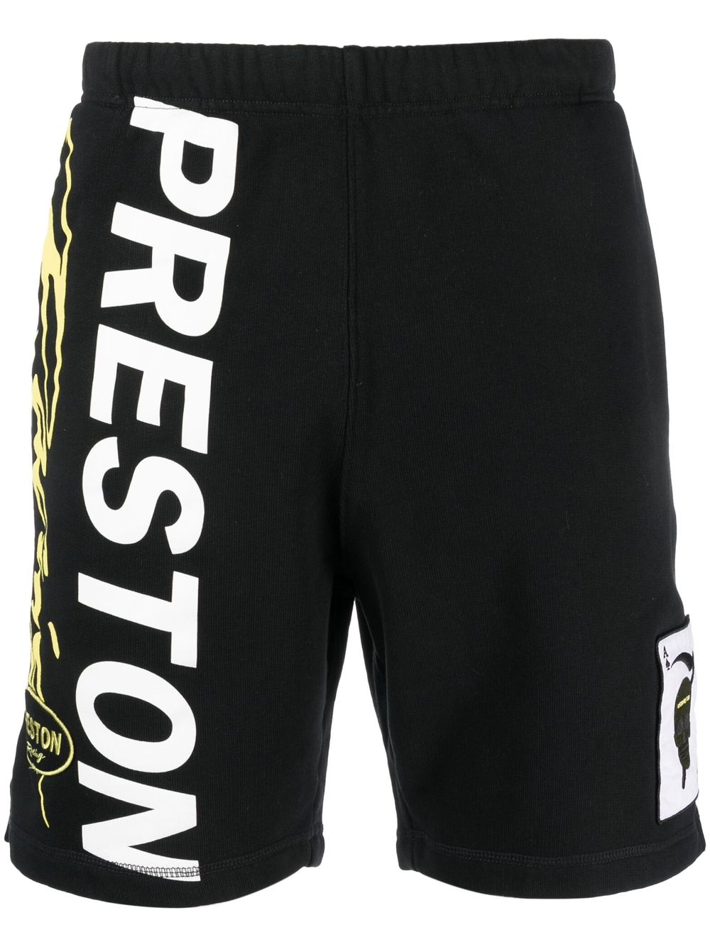 Heron Preston logo印花平纹针织运动短裤 - 黑色