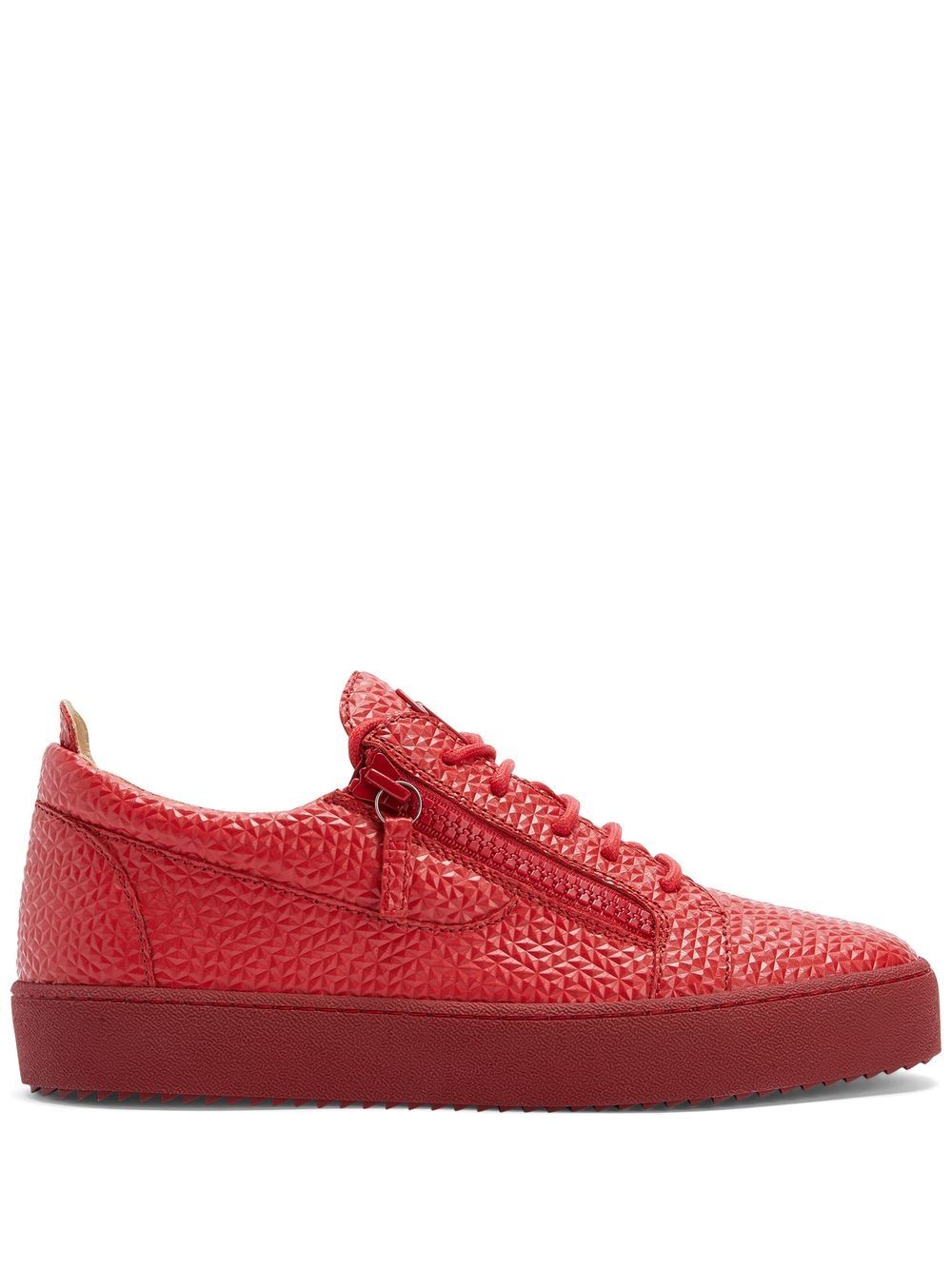 Giuseppe Zanotti Frankie 几何图案纹理运动鞋 - 红色