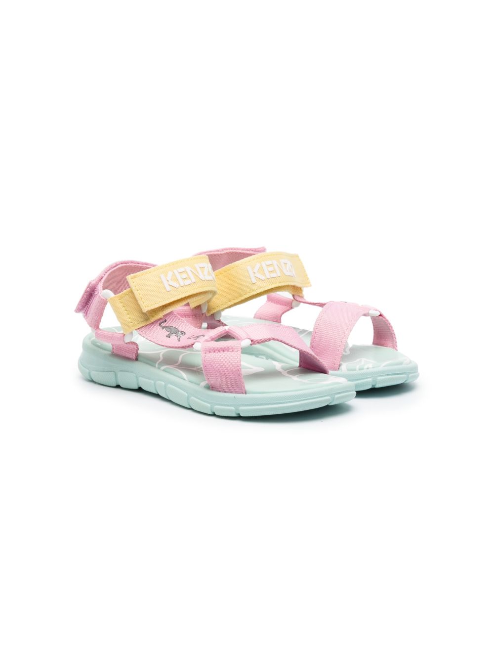 Kenzo Kids logo压纹平底拖鞋 - 粉色