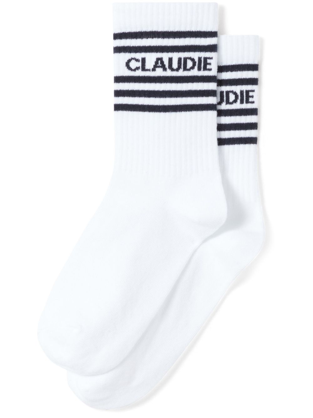 Claudie Pierlot 条纹针织袜 - 白色