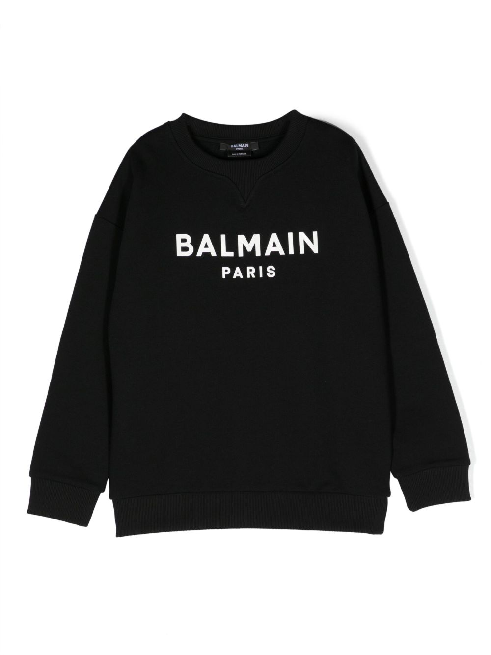 Balmain Kids logo印花棉卫衣 - 黑色
