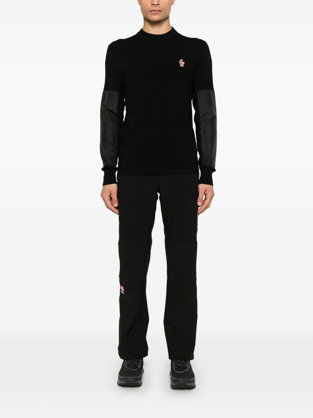 Moncler Grenoble 拼接设计毛衣 - 黑色