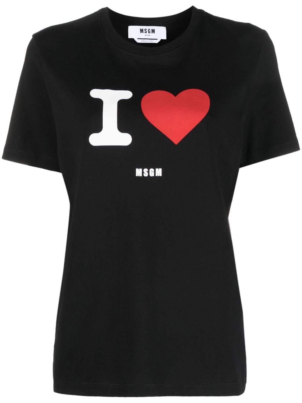MSGM logo印花棉T恤 - 黑色