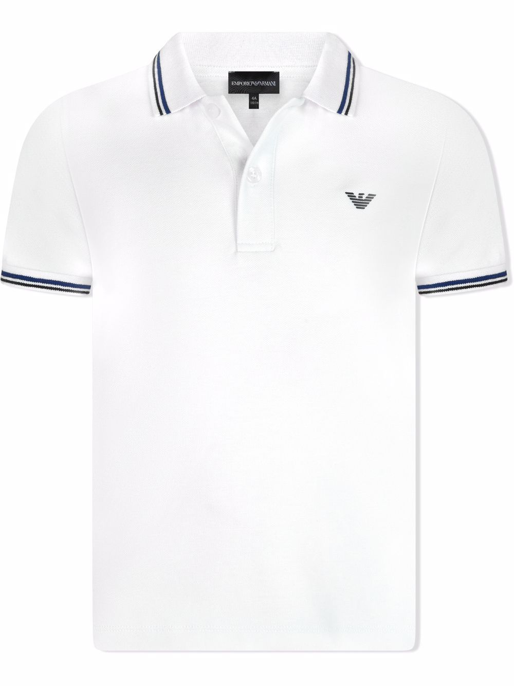Emporio Armani Kids logo印花polo衫 - 白色