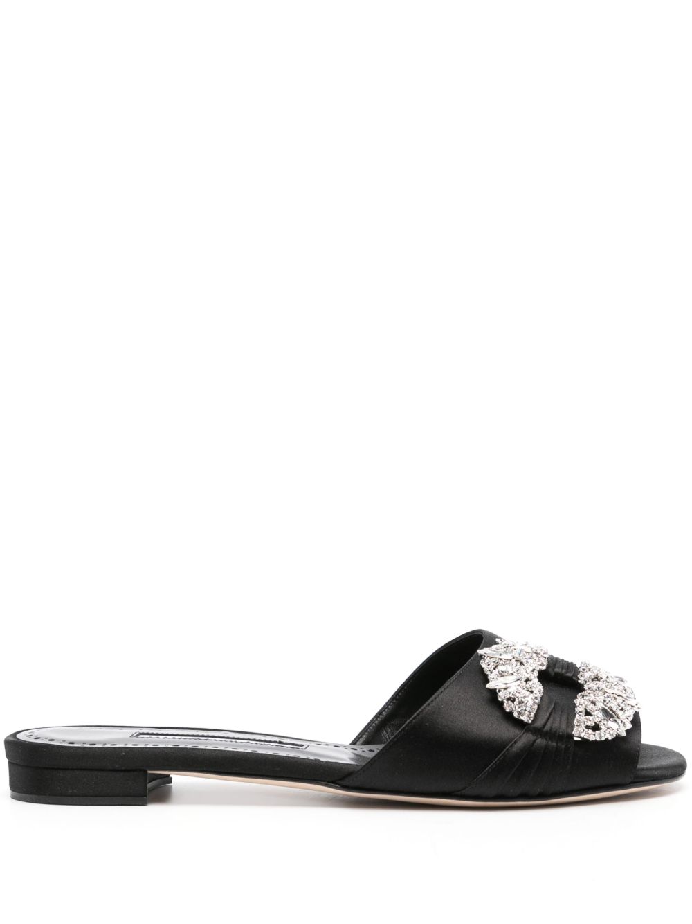 Manolo Blahnik Pralina 缎面凉鞋 - 黑色