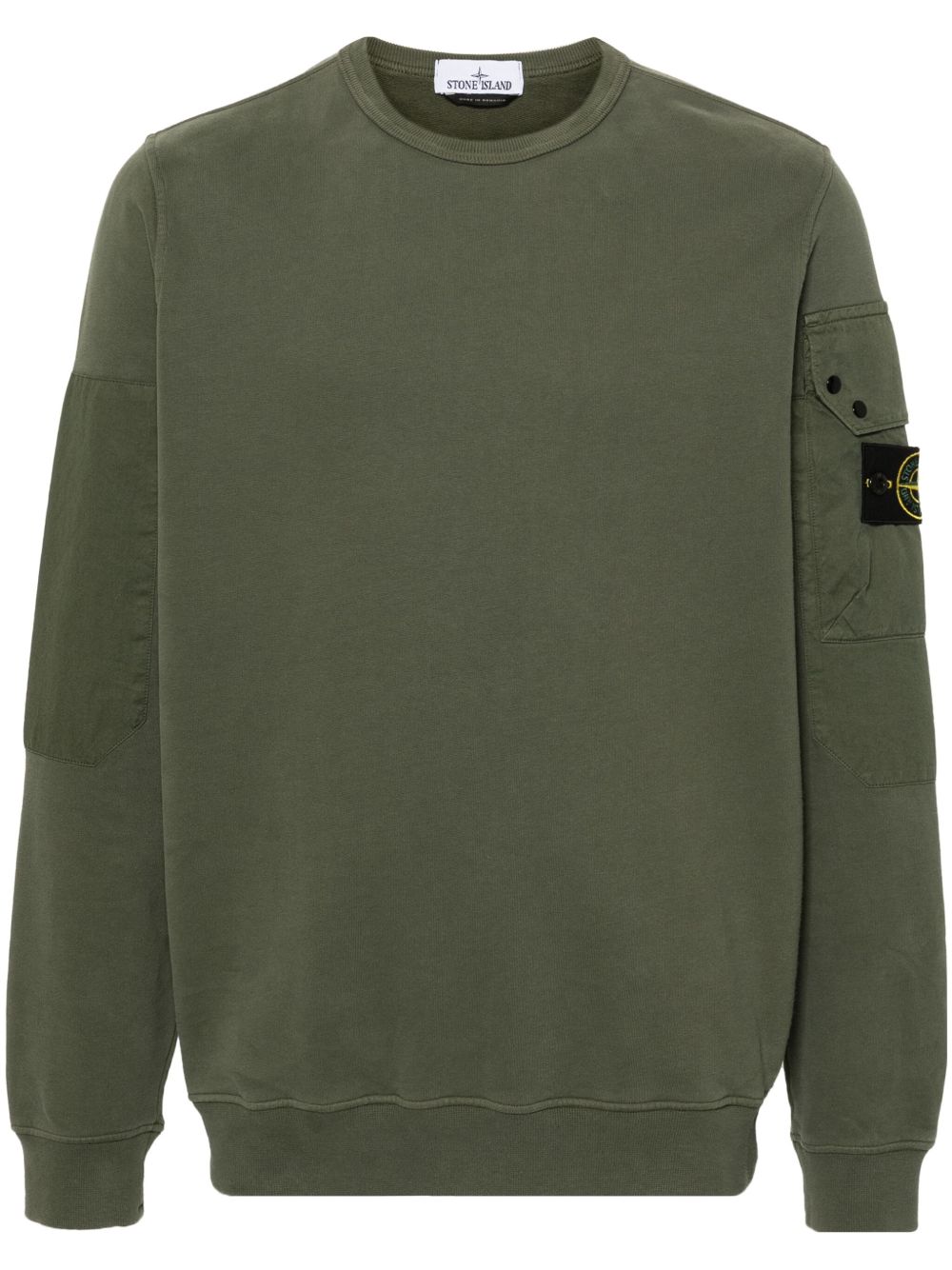 Stone Island 罗盘徽章棉卫衣 - 绿色