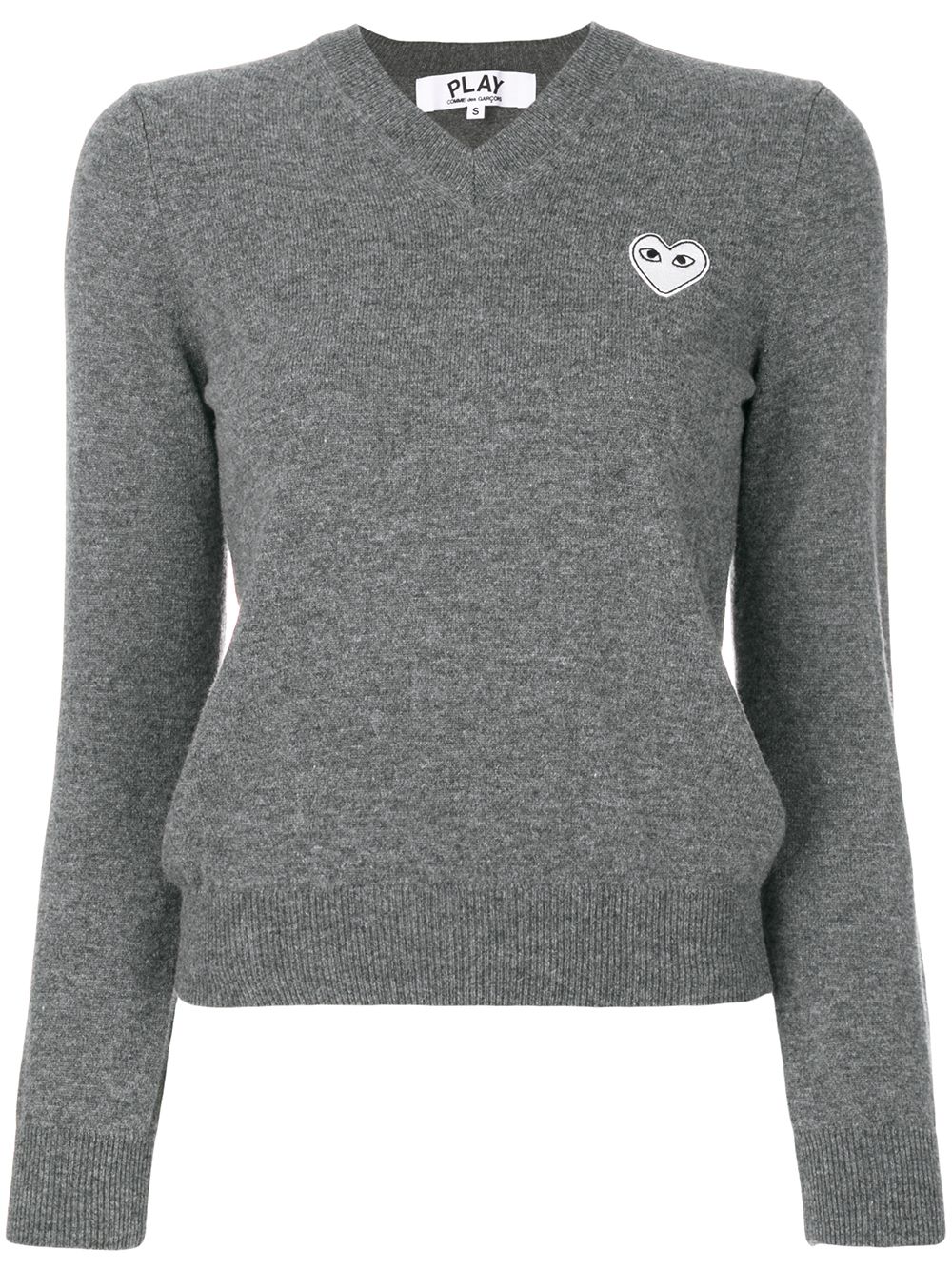 Comme Des Garçons Play logo-patch knitted jumper - 灰色