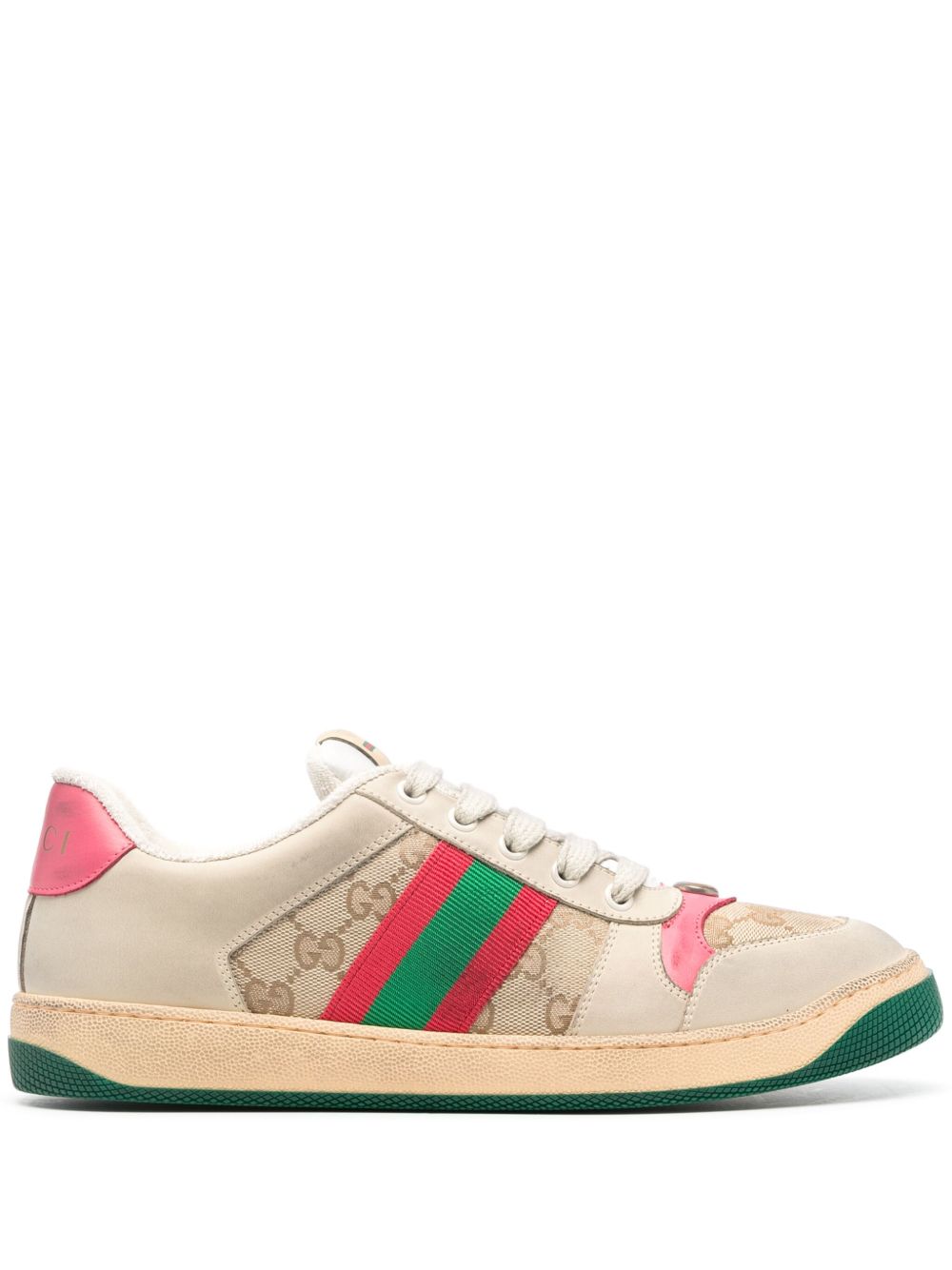 Gucci Screener 仿旧效果运动鞋 - 中性色