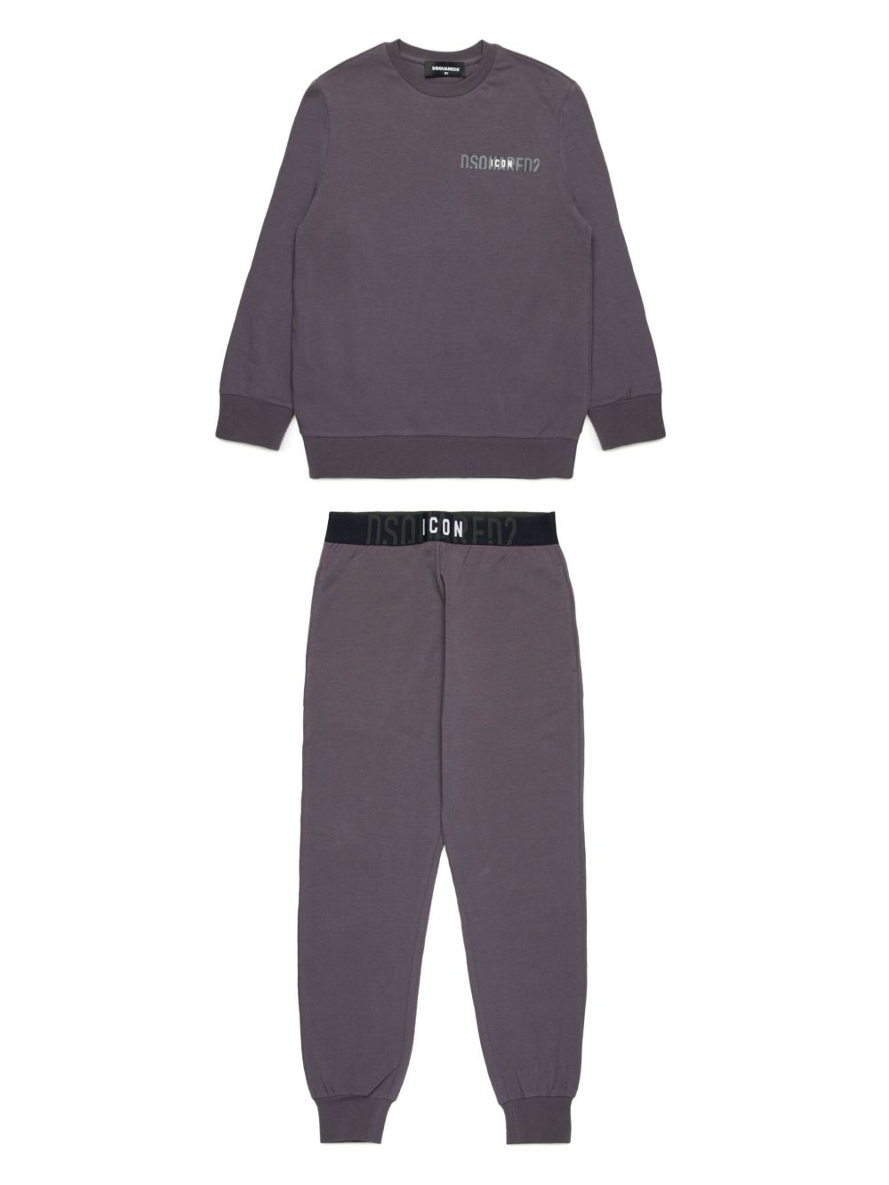 DSQUARED2 KIDS logo印花棉睡衣 - 紫色