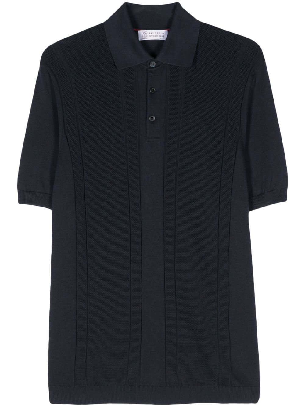 Brunello Cucinelli 针织polo衫 - 蓝色