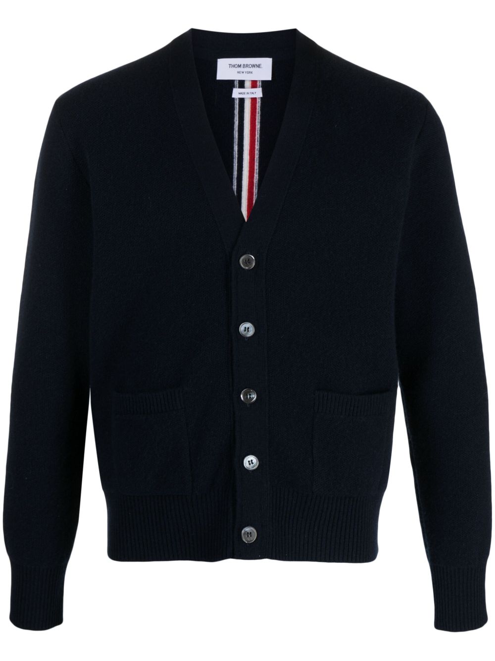 Thom Browne 拉绒效果初剪羊毛开衫 - 蓝色