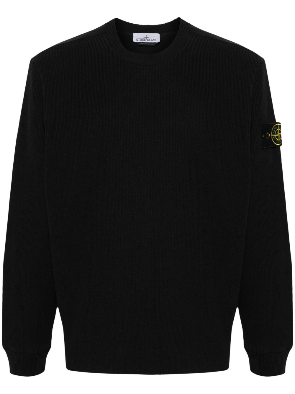 Stone Island 罗盘徽章罗纹卫衣 - 黑色