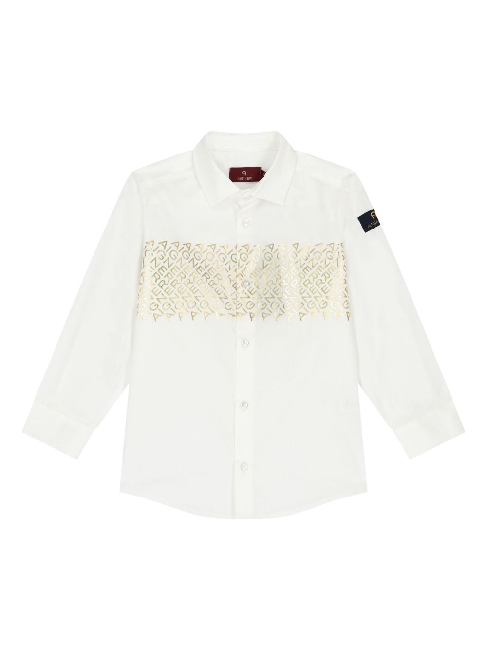 Aigner Kids logo印花衬衫 - 白色