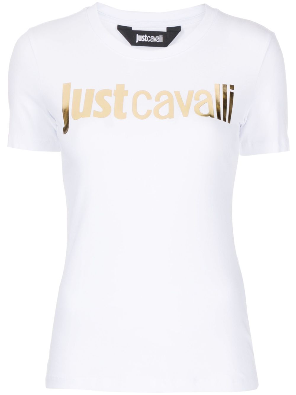 Just Cavalli logo压纹圆领T恤 - 白色