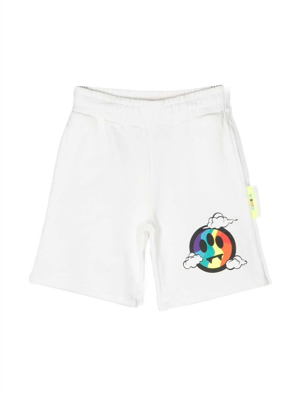 Barrow kids logo印花棉短裤 - 白色