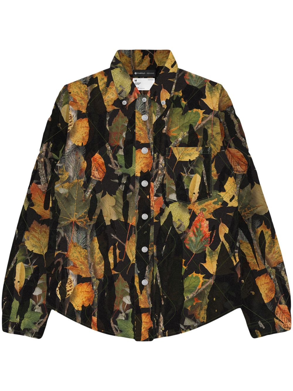 Purple Brand P313 Drip Camo 绗缝衬衫式夹克 - 黑色